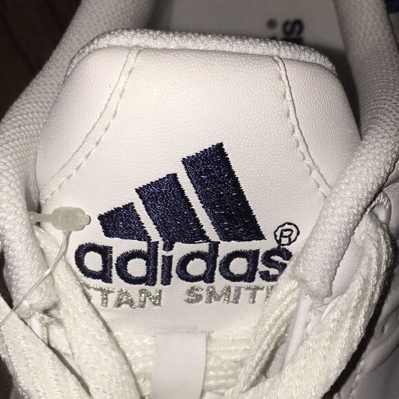 New 2004 vintage old school Adidas Stan Smith HW2 White Blue tennis shoes 8 1/2 main image 4
